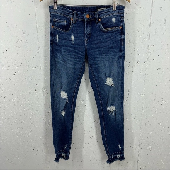 Blank NYC Women's size 25 Distressed Crop Ankle Girlfriend Stretch Jeans - Picture 2 of 12